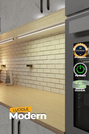 Mutfak Tezgah Dolap Altı Led Işık Aç Kapa Günışığı Bar Yapışkanlı 1 Metre - Pro