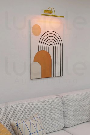 Pilli Parlak Gold Kasa Amber Led Flüt Tablo Aplik Banyo Ayna Üstü Aydınlatma