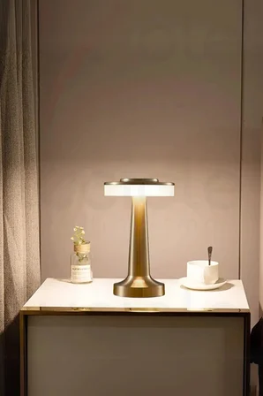 CT-8435 Oslo Gold Şarjlı Dokunmatik Dimlenebilir 3 Renk Masa Lambası - Type-C