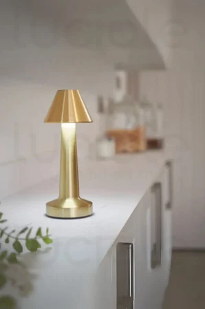 CT-8437 RETRO Gold Şarjlı Dokunmatik Masa Lambası - 3 Renk Ayarlı, Dim Edilebilir