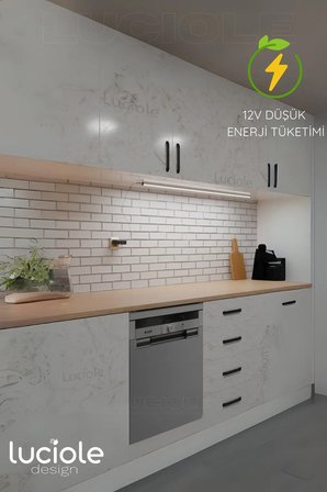 Mutfak tezgah altı led ışık aç kapa beyaz bar yapışkanlı 1 metre -abajurmutfak5
