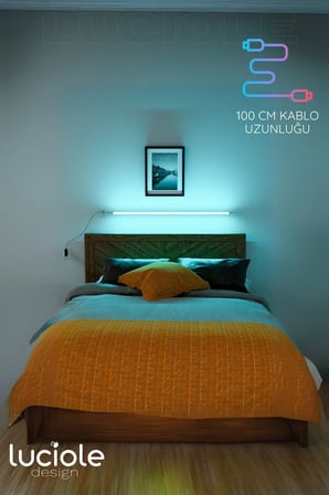 Yatak Tv Üstü Led Lambader Işık Uzaktan Kumandalı Renk Animasyon Yapışkanlı Bedlightkı