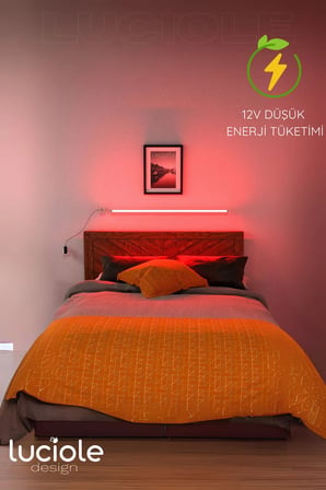 yatak tv üstü Led abajur ışık Uzaktan Kumandalı 16 Renk 4 animasyon yapışkanlı bedlightyeş