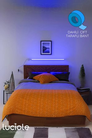 yatak tv üstü Led abajur ışık Uzaktan Kumandalı 16 Renk 4 animasyon yapışkanlı bedlightyeş