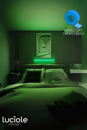 Renkli Led Lambader Yapışkanlı 1 Metre Her Alana Uygun Uzaktan Kumandalı Wpembe Modlu
