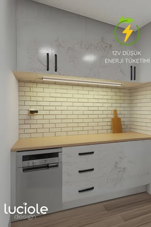 Mutfak tezgah altı led ışık bar aç kapa günışığı yapışkanlı 1 metre - lambader gun5