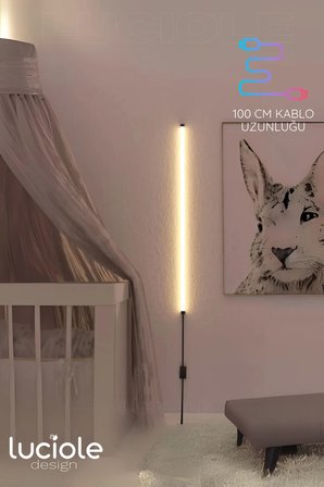 Köşe Led Lambader Aplik Gece Lambası Yatak Üstü Çok Özellikli Renkli Animasyonlu Kmavi1