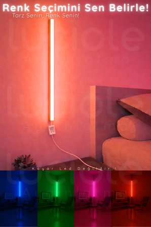 Uzaktan Kumandalı Led aplik - Yatak Üstü, Tv Yanı ,oturma Odası - Rgb Çok Renkli 50 cm