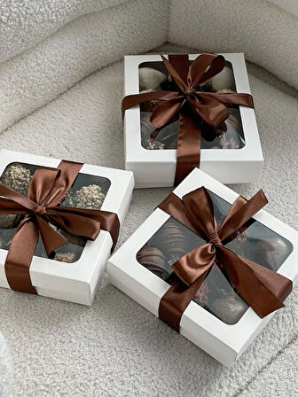 15x15x6 Beyaz Asetatlı Kutu- Hediye Kutusu- E-ticaret Kargo Kutusu-10 Adet