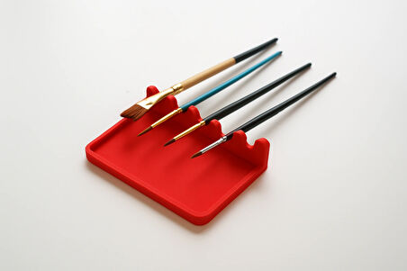 Damlama Tepsili Modern Fırça Tutucu - Ressam, Nail Art & Hobi Kullanımına Uygun Kırmızı