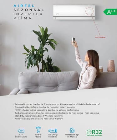 Airfel LTXM50N A++ 18000 BTU R32 Gaz Inverter Duvar Tipi Klima