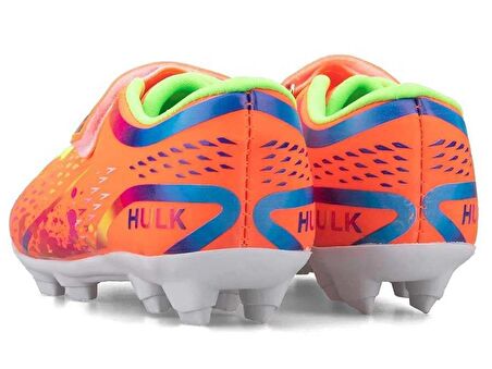 Hulk 129 Cırtlı Filet Numara 33 Çocuk Futbol Krampon Neon Oranj_Neon Yeşil