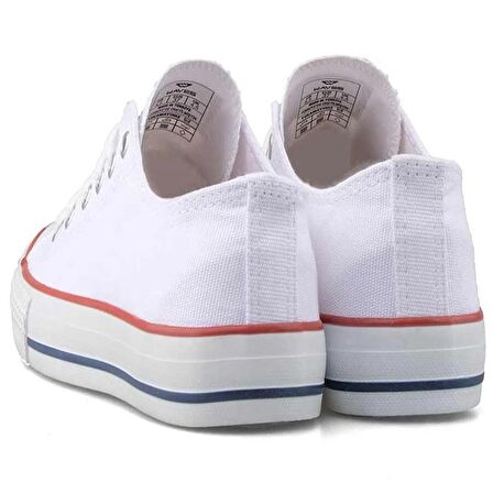 Waves 700 Numara 38 Converse Style Ünisex Keten Sneaker Ayakkabı BEYAZ_KIRMIZI_LACİVERT