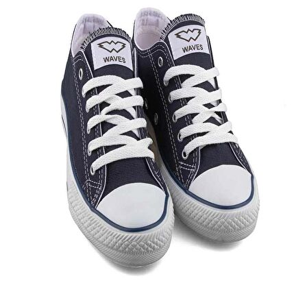 Waves 700 Numara 37 Converse Style Ünisex Keten Sneaker Ayakkabı LACİVERT_BEYAZ