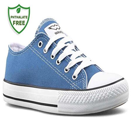 Waves 700 Numara 37 Converse Style Ünisex Keten Sneaker Ayakkabı İNDİGO_BEYAZ