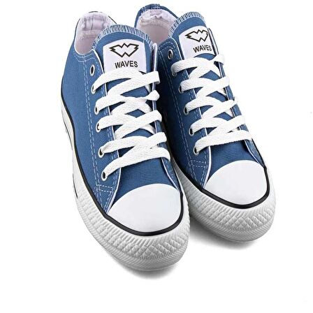 Waves 700 Numara 37 Converse Style Ünisex Keten Sneaker Ayakkabı İNDİGO_BEYAZ