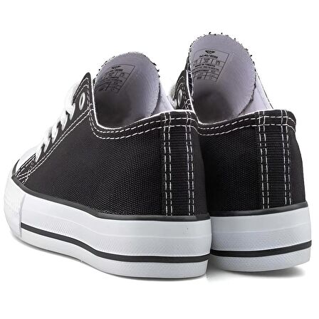 Waves 700 Numara 42 Converse Style Erkek Keten Sneaker Ayakkabı SİYAH_BEYAZ