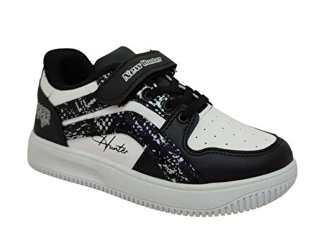 NEW HUNTER 233 Filet Ünisex Çocuk Sneaker Ayakkabı SİYAH-BEYAZ