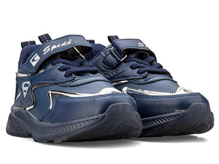 SPİDO 08 Patik Cırtlı Ünisex Çocuk Sneaker Ayakkabı LACİVERT_GÜMÜŞ