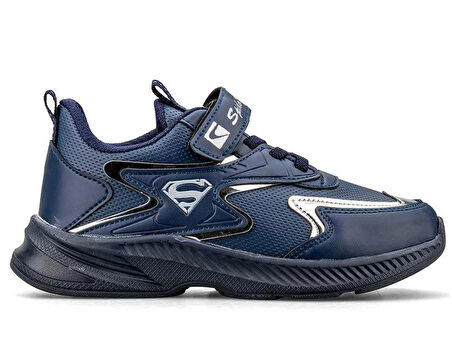 SPİDO 08 Patik Cırtlı Ünisex Çocuk Sneaker Ayakkabı LACİVERT_GÜMÜŞ