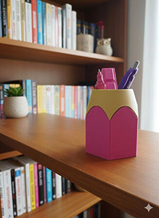 Kalem Şeklinde Kalemlik | Renkli ve Sevimli Okul Eşyaları