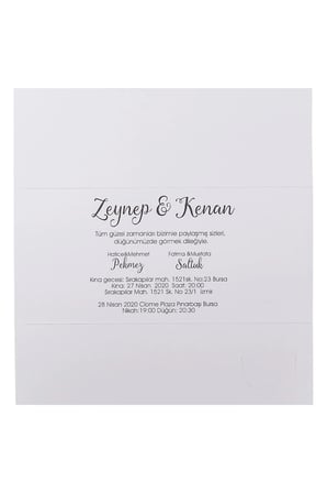 45 Adet Ekoline Düğün Davetiyesi 22424 - Zarfsız