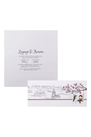 45 Adet Ekoline Düğün Davetiyesi 22424 - Zarfsız