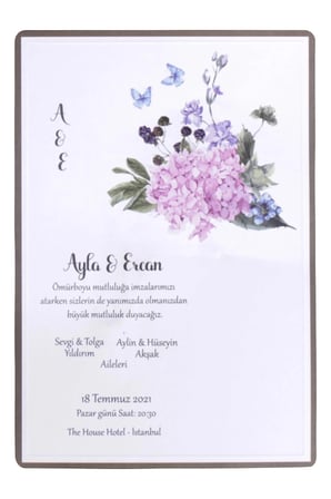 48 Adet Stylish Düğün Davetiyesi 10285 - Zarflı