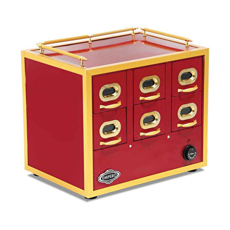 Empero EMP.KU.02 6 Çekmeceli Isıtmalı Kuruyemiş Ünitesi 50x38x45 cm