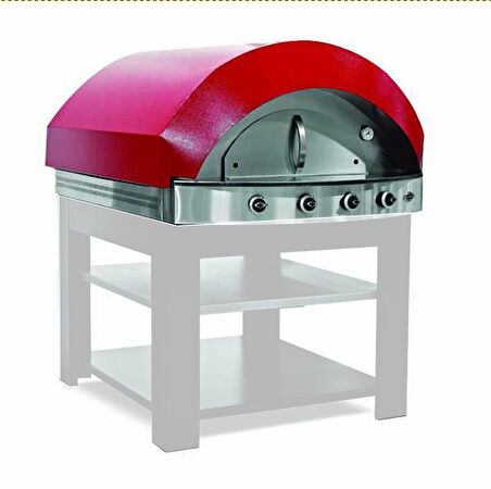 Empero PLF.PLS.D4-K-NG Gazlı Pizza & Pide Fırını - Kırmızı, Doğalgazlı