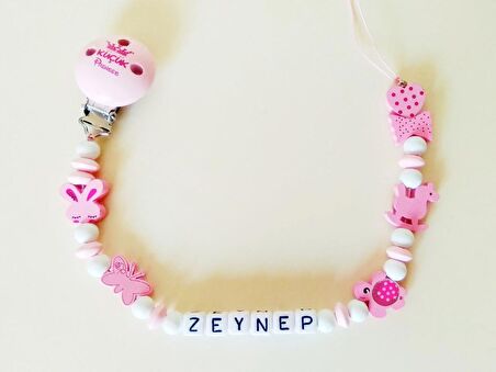 Sahi Aksesuar İsimli Bebek Emzik Zinciri - Emzik Askısı - Bebek Hediyesi - sahi_0063