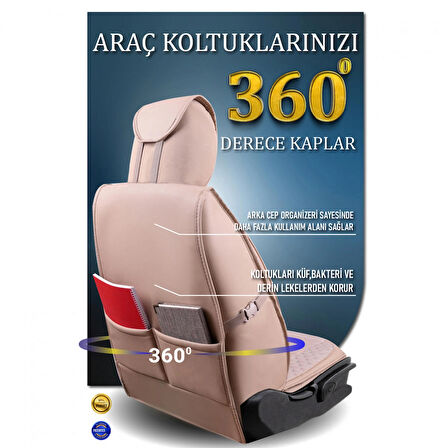 
Chevrolet Cruze HB Lüx Deri Oto Koltuk Kılıfı Ön Arka Takım Safir BEJ