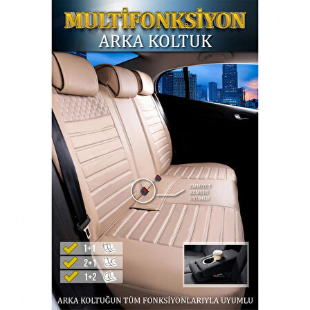 
Volvo V50 Lüx Deri Oto Koltuk Kılıfı Ön Arka Takım Safir BEJ