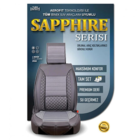 
Fiat Stilo Lüx Deri Oto Koltuk Kılıfı Ön Arka Takım Safir FÜME