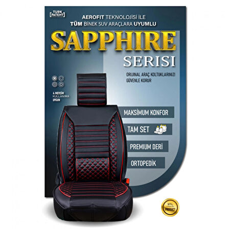 
Fiat Siena Lüx Deri Oto Koltuk Kılıfı Ön Arka Takım Safir SİYAH KIRMIZI