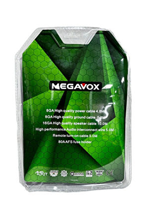 MEGAVOX MGX-8KT 8AWG PRO KIT (8GA) SES SİSTEMİ KABLO SETİ