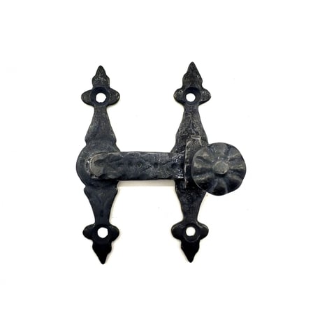 Antika Tarz Dekoratif Pirinç Kapı, Pencere Mandalı - 82x65 Mm, Oksit