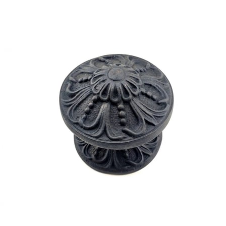 Antika Tarz Dekoratif Pirinç Çiçekli Kapı Tokmağı - 80 Mm Çap, Oksit