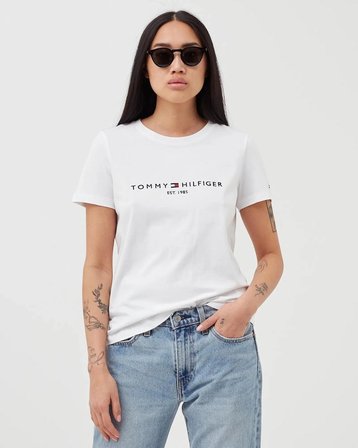 Tommy Hilfiger Logo Yazı Nakışlı Kadın T-shirt