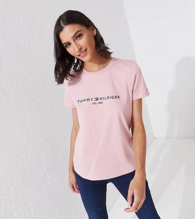 Tommy Hilfiger Logo Yazı Nakışlı Kadın T-shirt