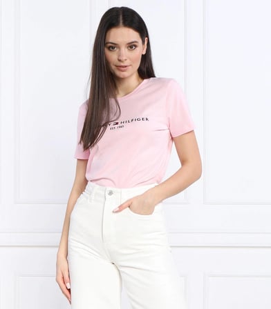 Tommy Hilfiger Logo Yazı Nakışlı Kadın T-shirt