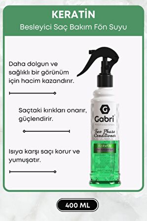 Besleyici, Onarıcı Keratin Fön Sütü Kolay Tarama Etkili Isıya Karşı Koruyucu 400 ml