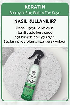 Besleyici, Onarıcı Keratin Fön Sütü Kolay Tarama Etkili Isıya Karşı Koruyucu 400 ml