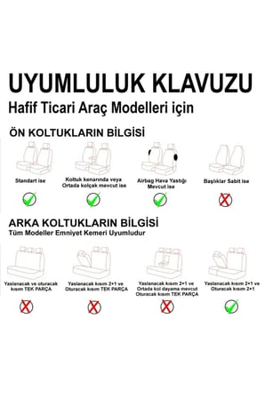 Opel Combo Uyumlu 2+1 Parçalı Lüx Deri Süet Oto Koltuk Kılıfı Ön Arka Takım Premium Serisi Kırmızı Siyah