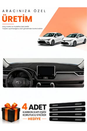 e-biz TOYOTA COROLLA E210 HAYALETLİ (2018-2026) Uyumlu Torpido Koruma Örtüsü Oto Kılıfı - S.Gri - TO017