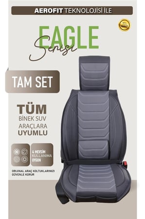 Hyundai İ10 Uyumlu Lüx Deri Oto Koltuk Kılıfı Ön Arka Takım TREND Serisi FÜME