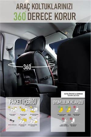 Volkswagen Polo Style Uyumlu Lüx Deri Oto Koltuk Kılıfı Ön Arka Takım TREND Serisi SİYAH KIRMIZI