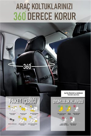 Ford Escape Uyumlu Lüx Deri Oto Koltuk Kılıfı Ön Arka Takım TREND Serisi SİYAH KIRMIZI