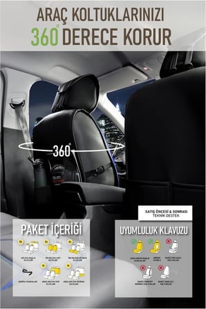 Renault Talisman Uyumlu Lüx Deri Oto Koltuk Kılıfı Ön Arka Takım TREND Serisi SİYAH MAVİ