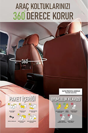 Volvo S60 2008-2010 Uyumlu Lüx Deri Oto Koltuk Kılıfı Ön Arka Takım TREND Serisi TARÇIN